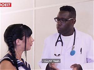 big-boobed student gets boned by medic and principal