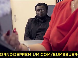 bums BUERO - tough towheaded mummy porks big black cock in office