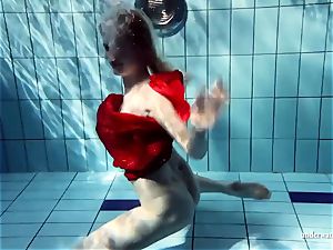 torrid ash-blonde Lucie French nubile in the pool