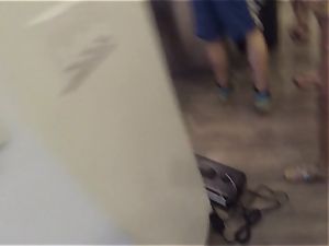 Jodi Taylor screws a black prick in a warm bathroom