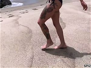 Anna Bell Peaks smashing a massive boner on the beach